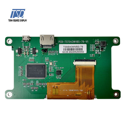 منفذ USB شاشة IPS TFT LCD HDMI 4.3 بوصة دقة 800 × 480